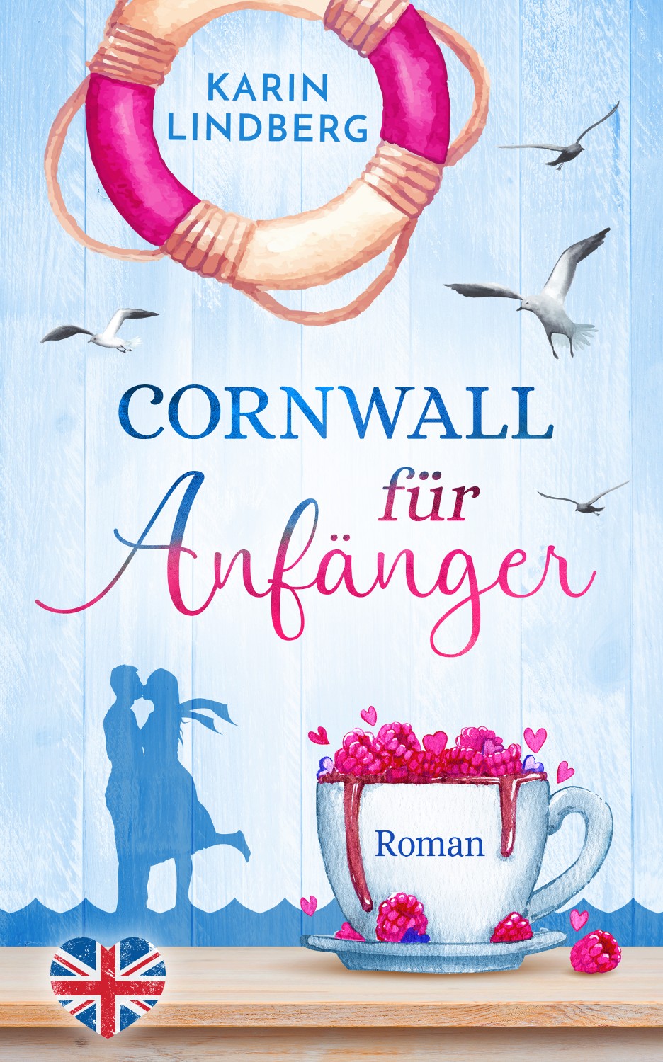 Buchcover Design Liebesroman Cornwall für Anfänger von Karin Lindberg