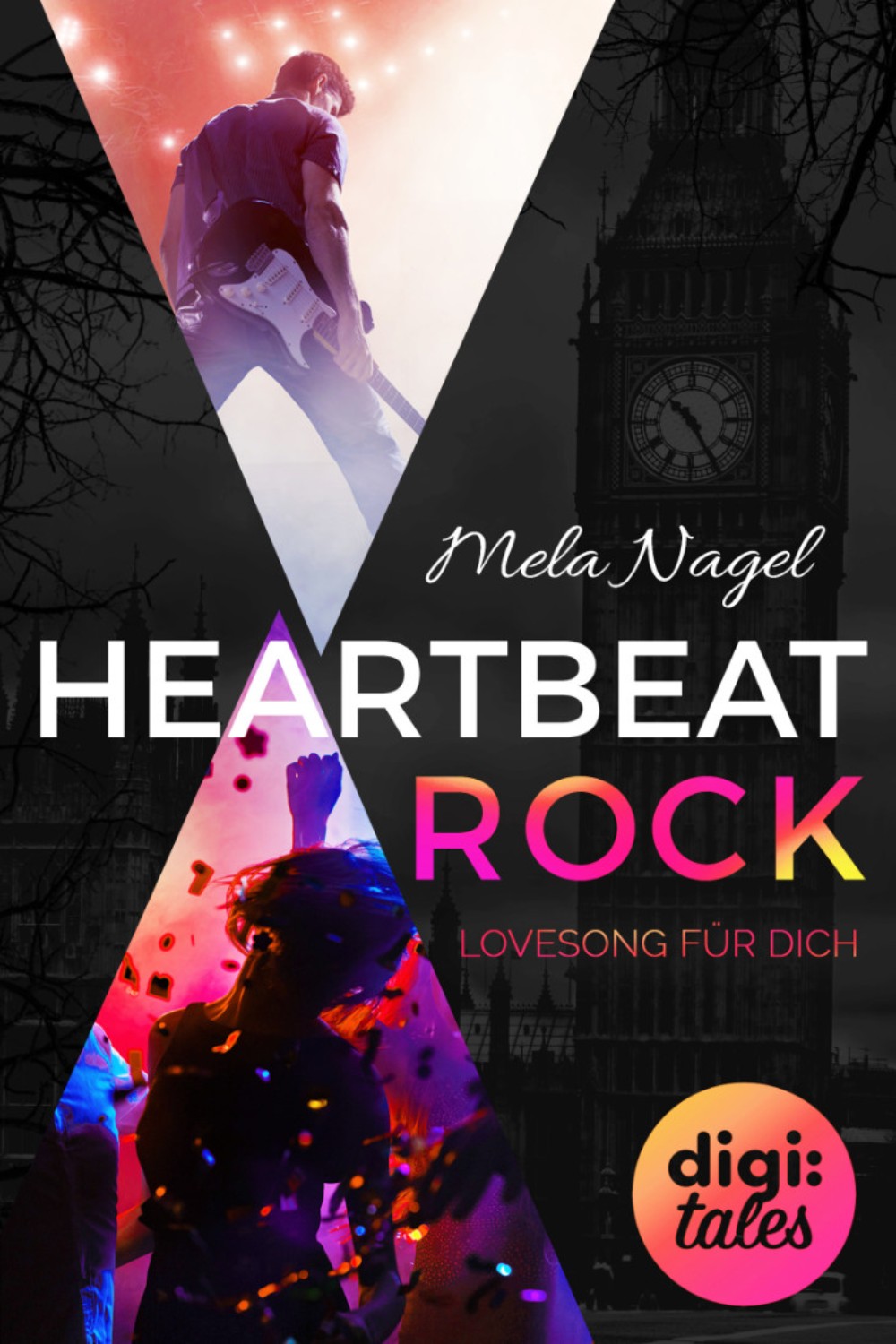 Buchcover Design Liebesroman Heartbeat Rock Lovesong für dich von Mela Nagel