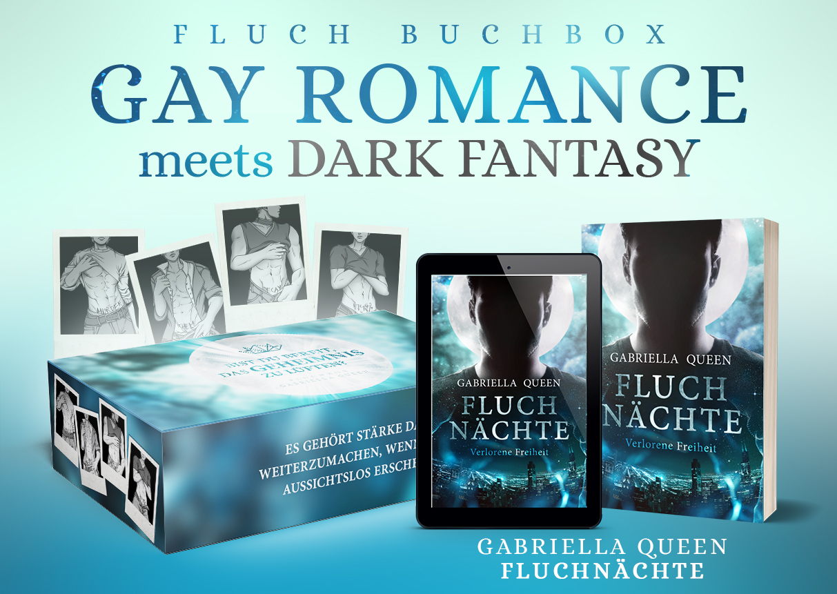 Web Banner Buchbox Gay Romance Fluchnächte von Gabriella Queen
