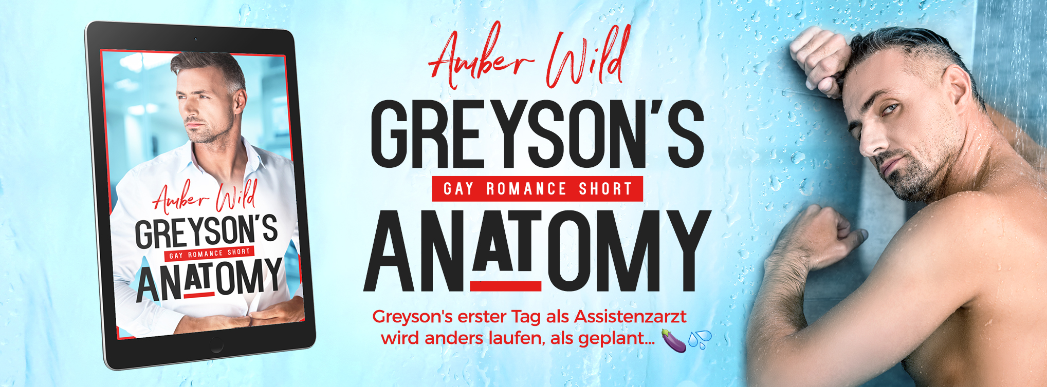 Web Banner Gay Romance Greyson's Anatomy von Amber Wild