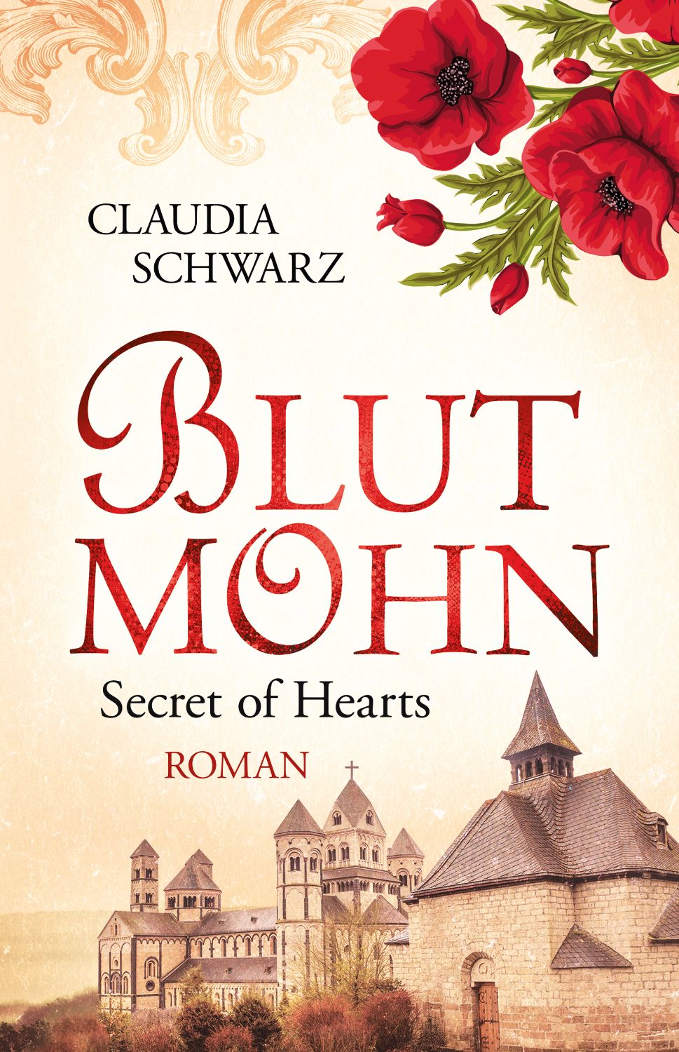 Buchcover Design Historisch Blutmohn Secret of Hearts von Claudia Schwarz
