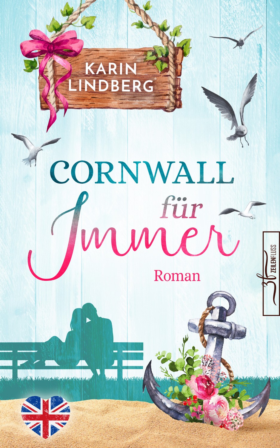Buchcover Design Liebesroman Cornwall für Immer von Karin Lindberg