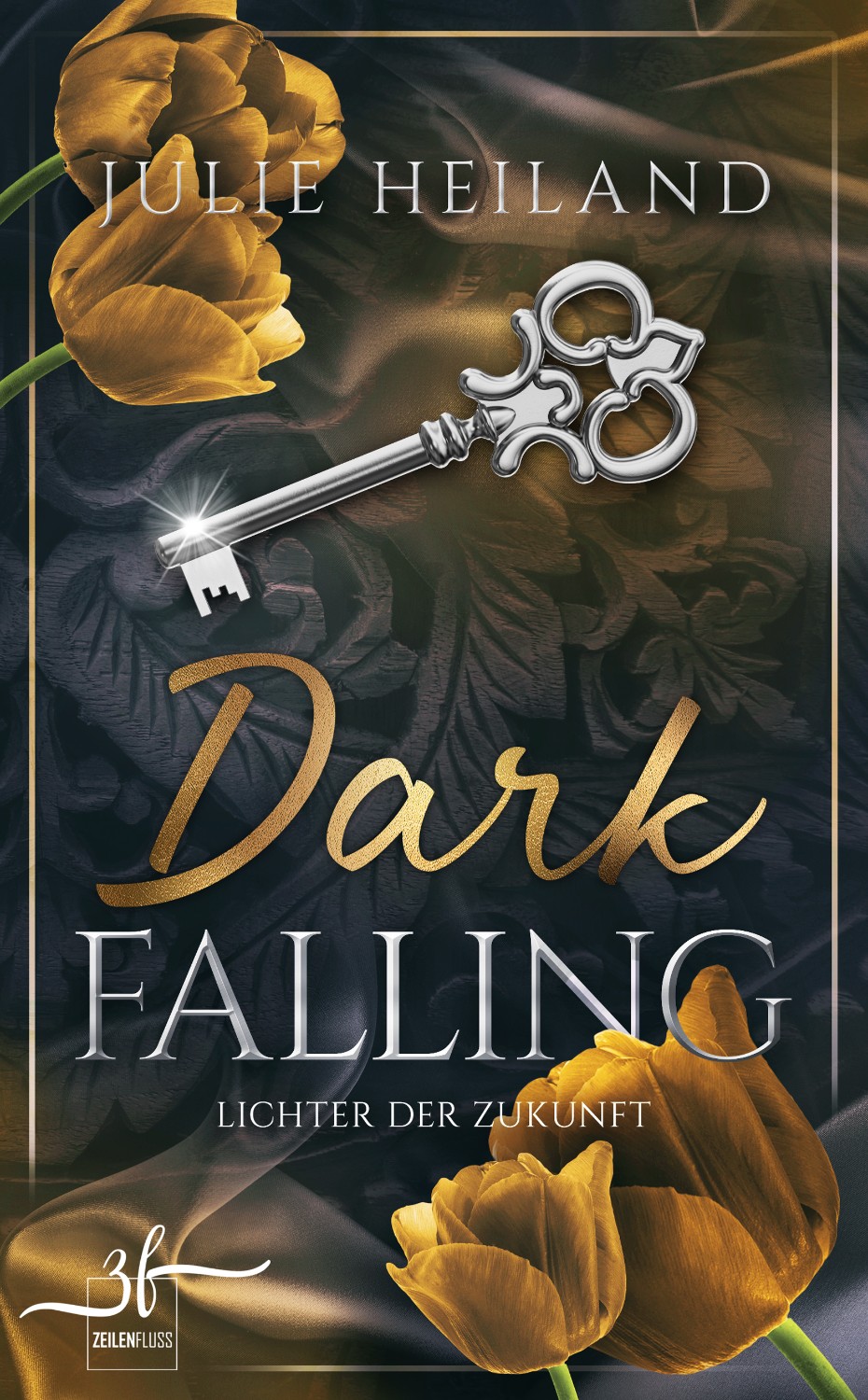 Buchcover Design Fantasy Dark Falling Lichter der Zukunft von Julie Heiland