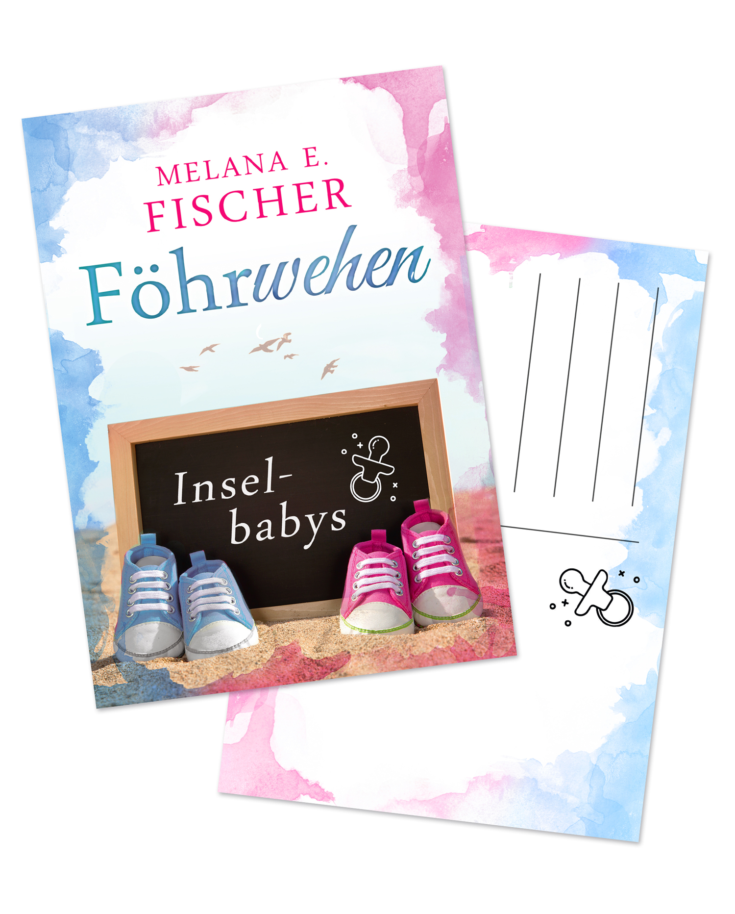 Postkarte Liebesroman Föhrwehen Inselbabys von Melana E. Fischer